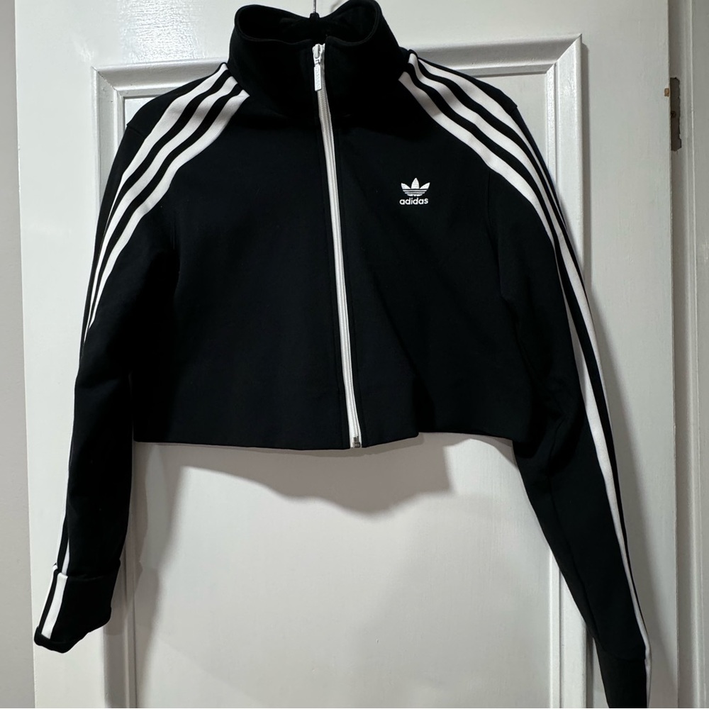 Adidas cropped zip up jacket